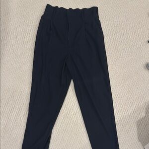 Navy and Black Checked Ultra High-Waisted Pants